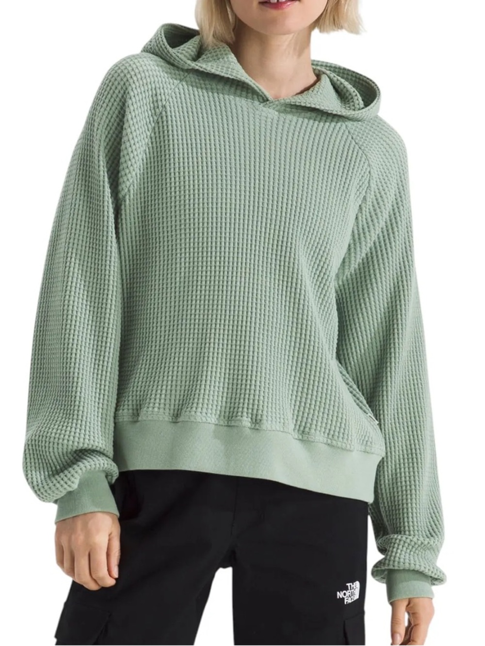 TNF Chabot Hoodie - Waffle-Knit Hooded Pullover Sweater - SlateMoss M